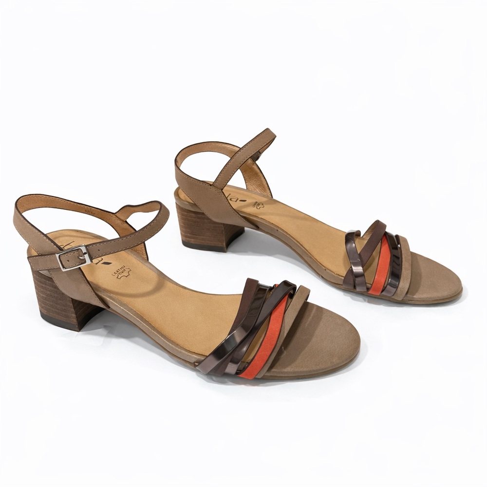 Biala Leather Multicolor Strappy Block Heel Sandals Size US 9 (EU 39M)